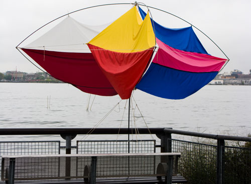 Traveler on the East River